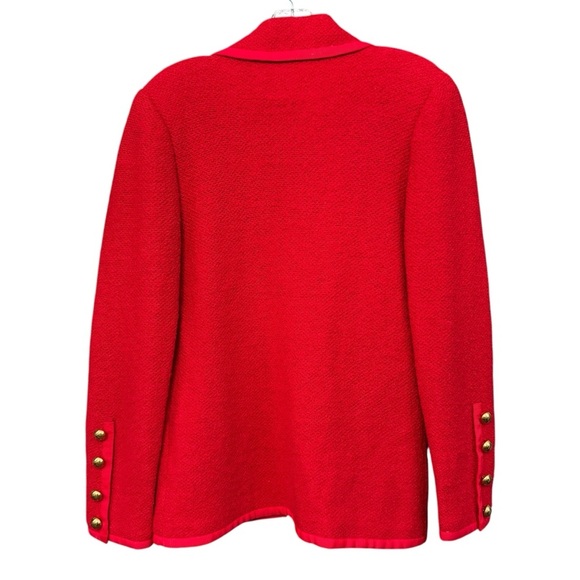 Vintage Adolfo New York Montaldo’s Red Blazer Gold Buttons Size 8 - Picture 2 of 5